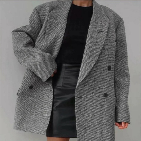 Commense Jackets & Blazers - Commense wool - blend belted Blazer